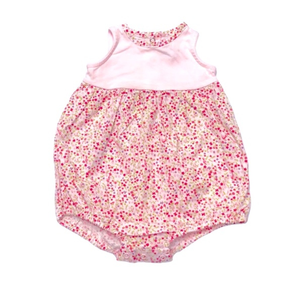 🆕 Petit Bateau Pink Floral Sunsuit Bubble